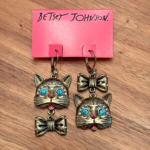 Betsey Johnson | Fancy Cat Dangle Earrings | 2.25” Length